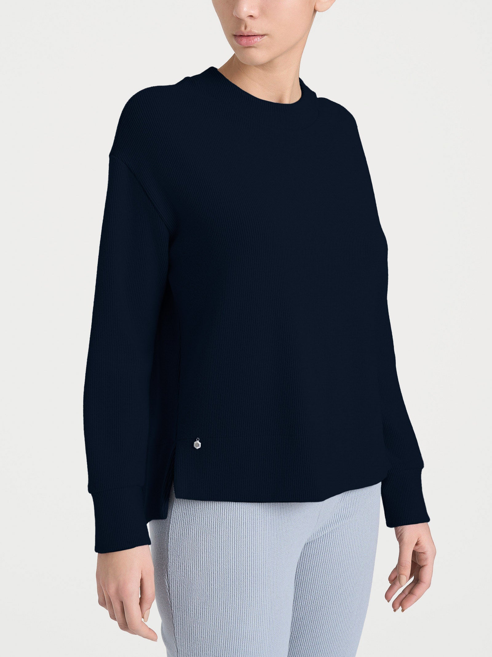 Felpa girocollo in Velvet  Blu Donna - Ragno