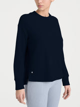 Felpa girocollo in Velvet  Blu Donna - Ragno