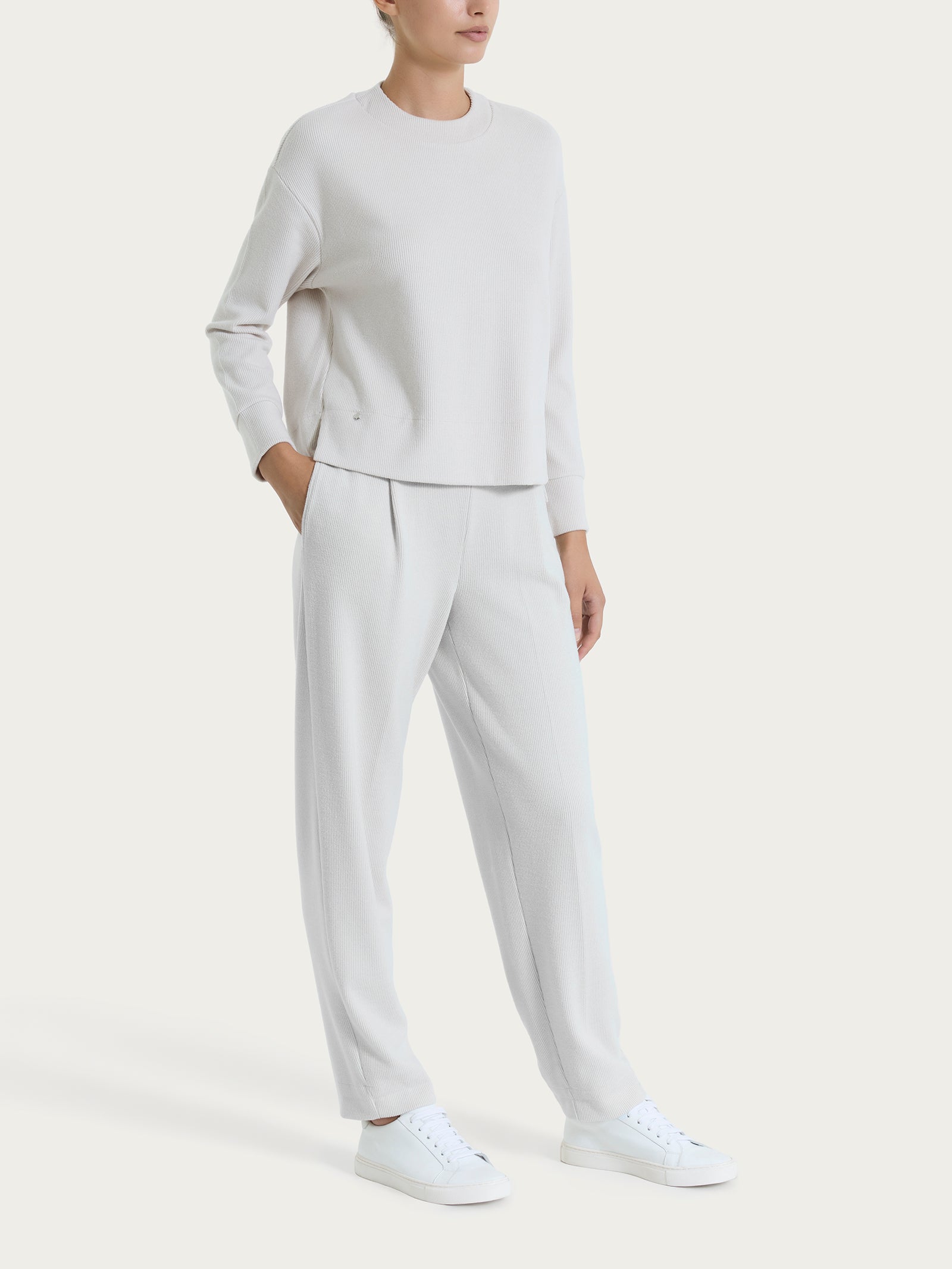 Felpa girocollo in Velvet  Bianchi Donna - Ragno
