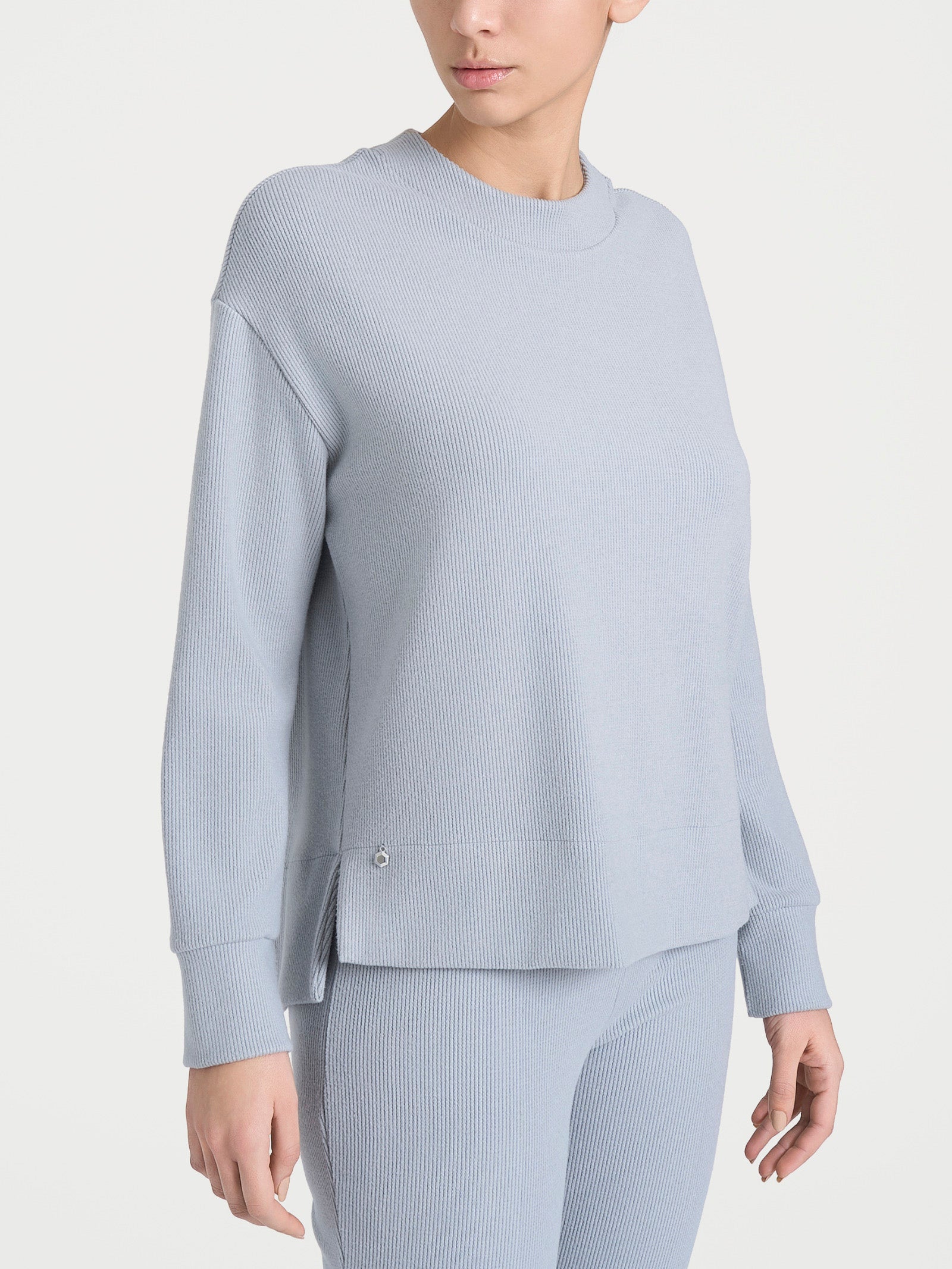 Felpa girocollo in Velvet  Grigi Donna - Ragno
