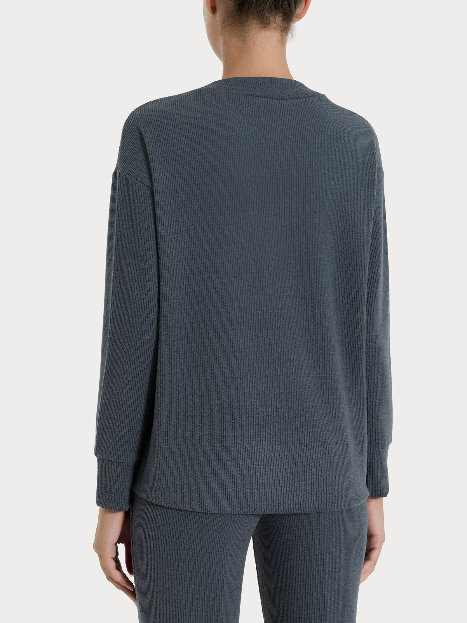 Felpa girocollo in Velvet  Grigi Donna - Ragno
