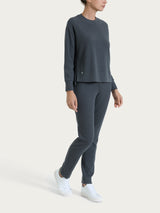 Felpa girocollo in Velvet  Grigi Donna - Ragno