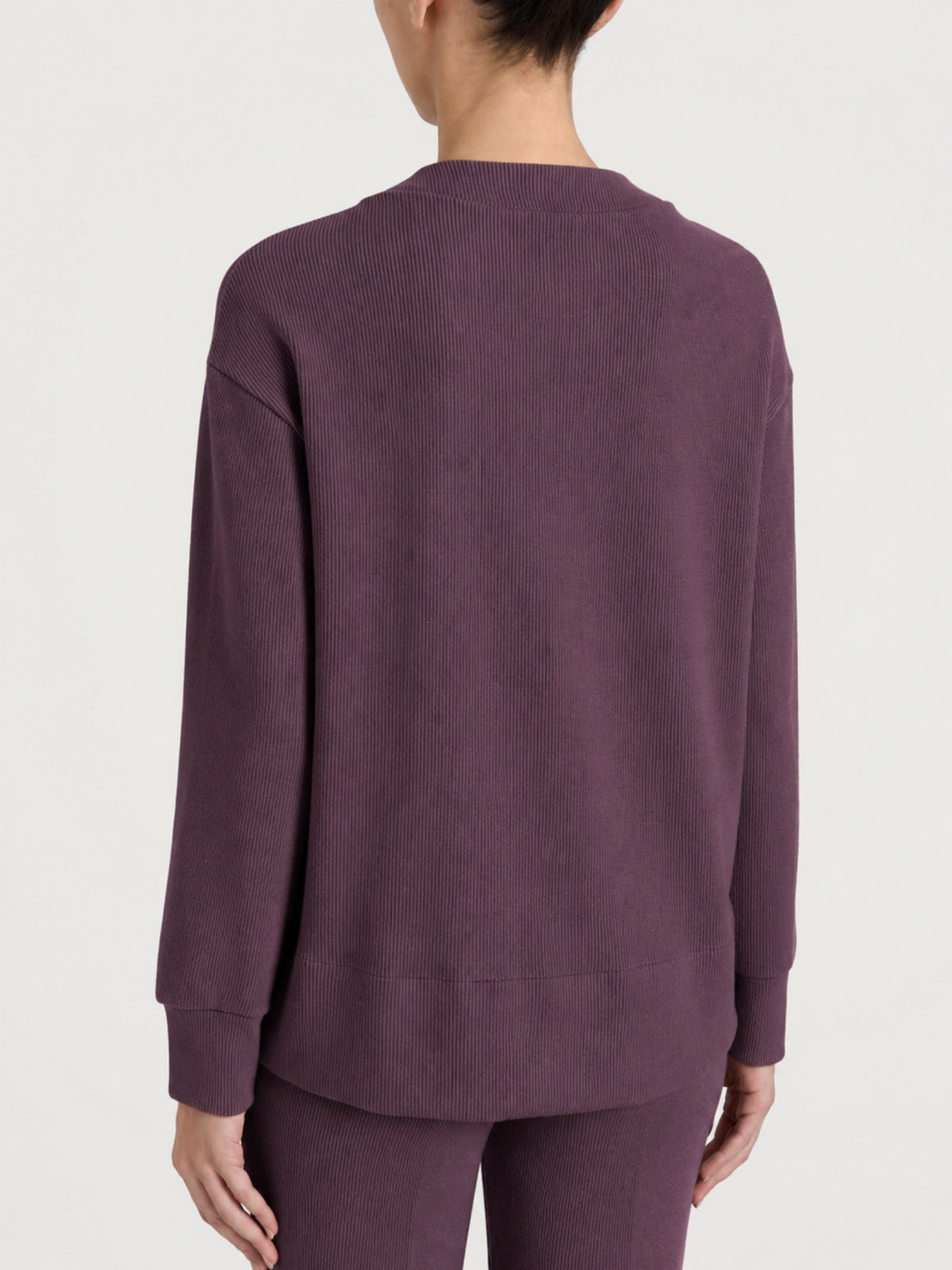Sudadera de cuello redondo de terciopelo morado para mujer - Ragno
