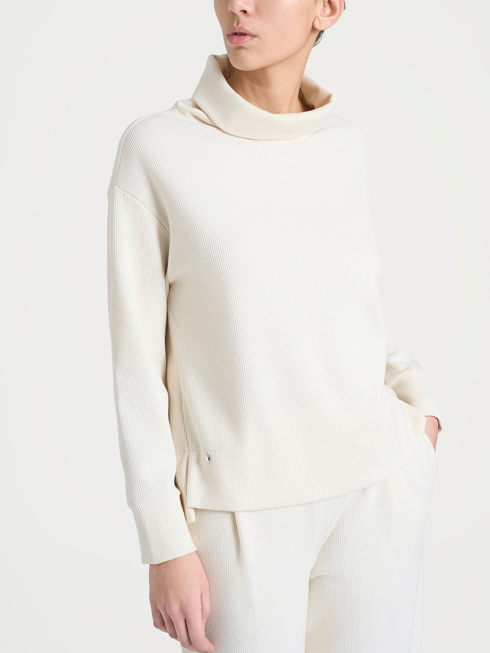 Felpa con collo a ciambella in Velvet  Bianchi Donna - Ragno