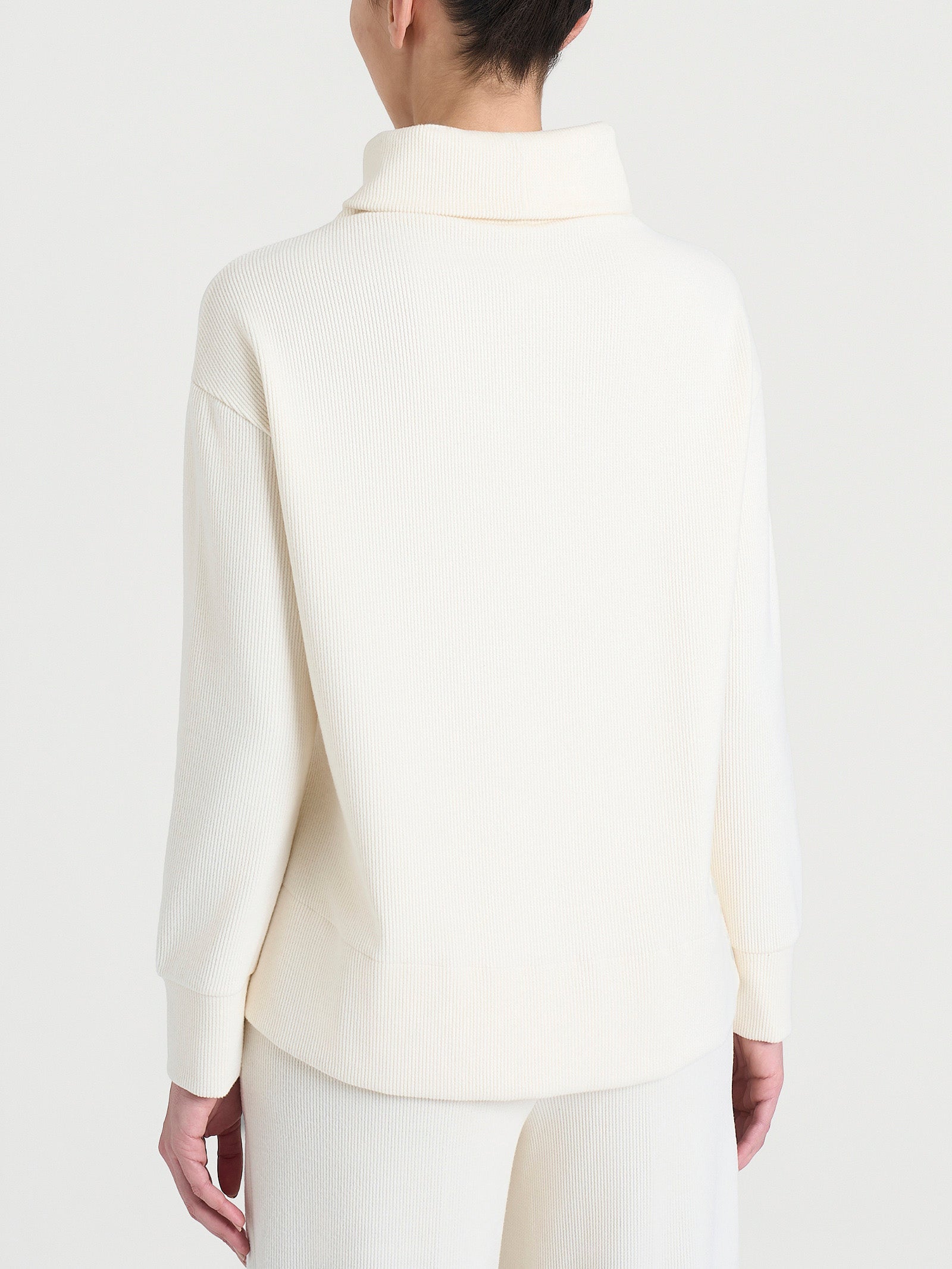 Felpa con collo a ciambella in Velvet  Bianchi Donna - Ragno