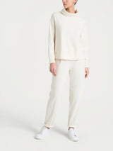 Felpa con collo a ciambella in Velvet  Bianchi Donna - Ragno