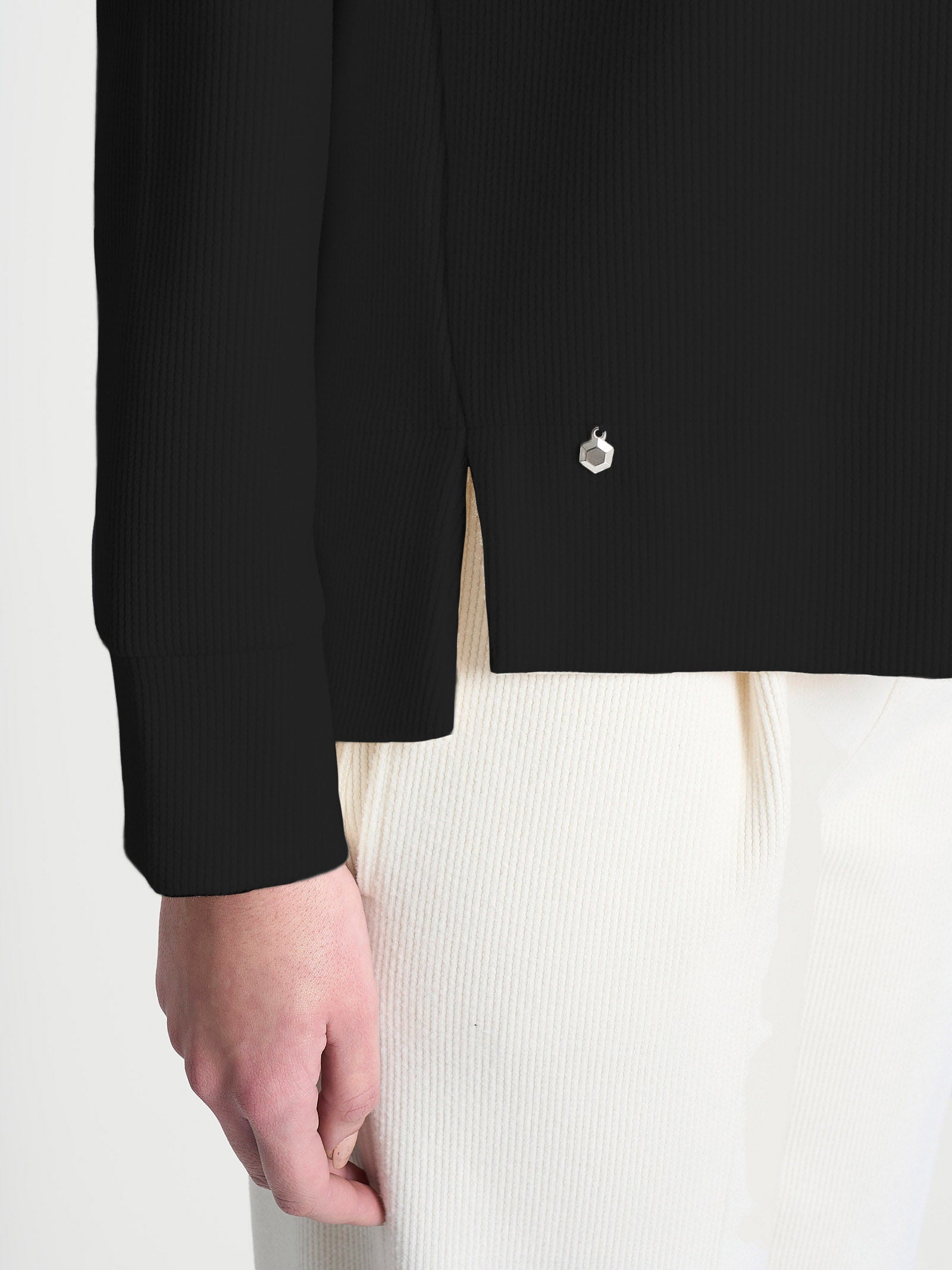 Felpa con collo a ciambella in Velvet  Neri Donna - Ragno