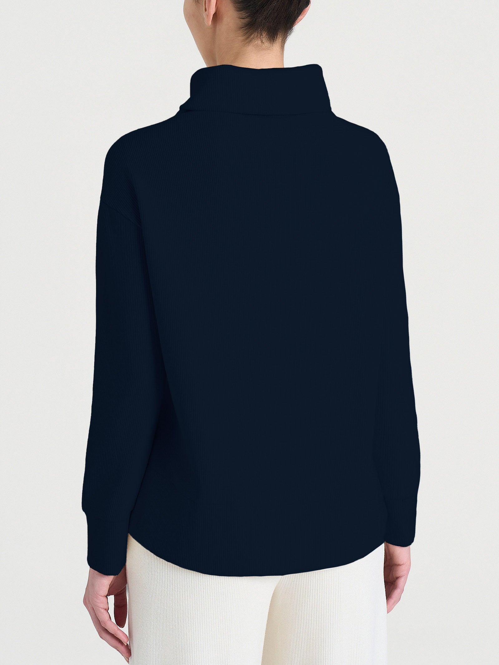 Felpa con collo a ciambella in Velvet  Blu Donna - Ragno