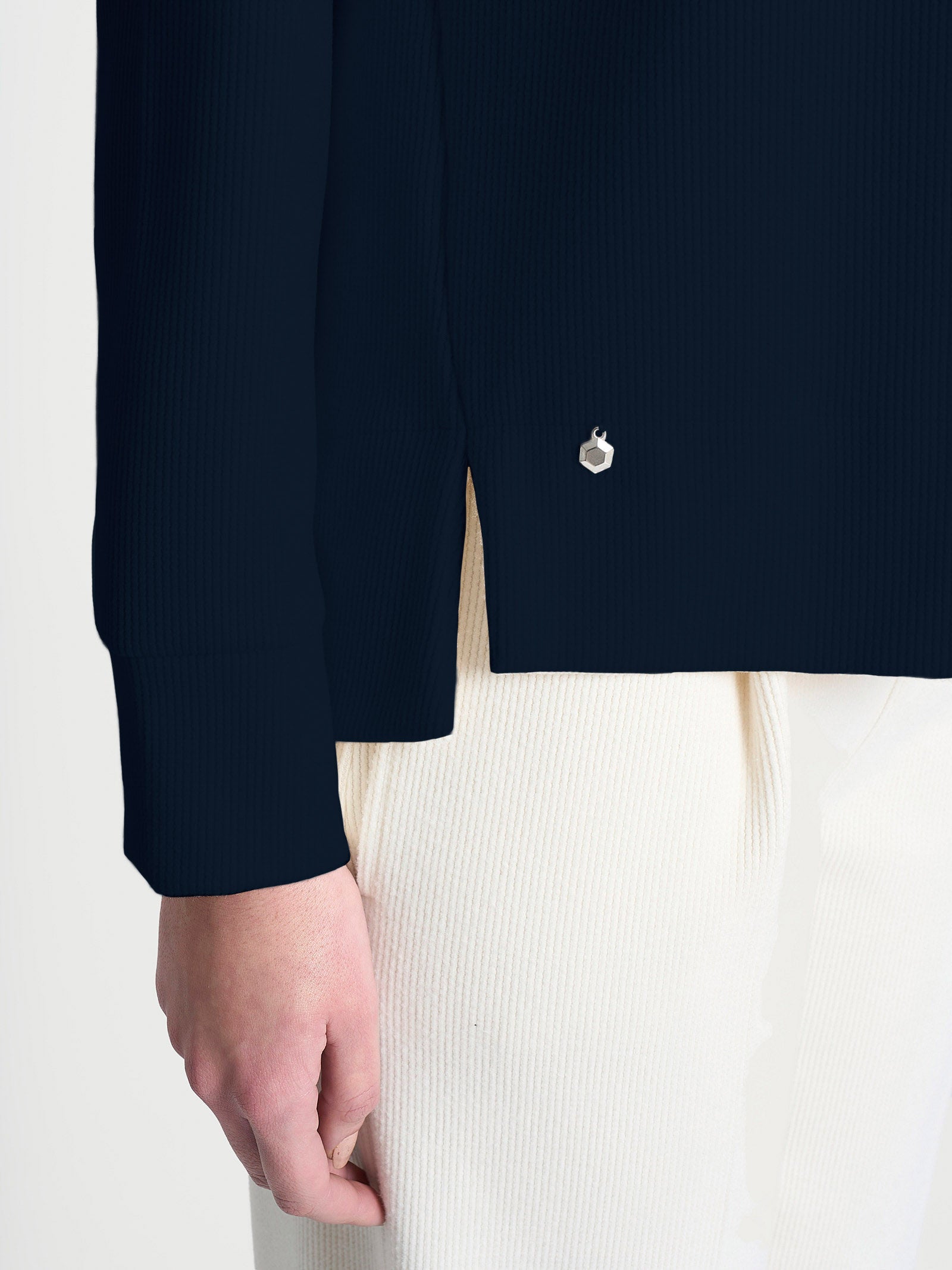 Felpa con collo a ciambella in Velvet  Blu Donna - Ragno