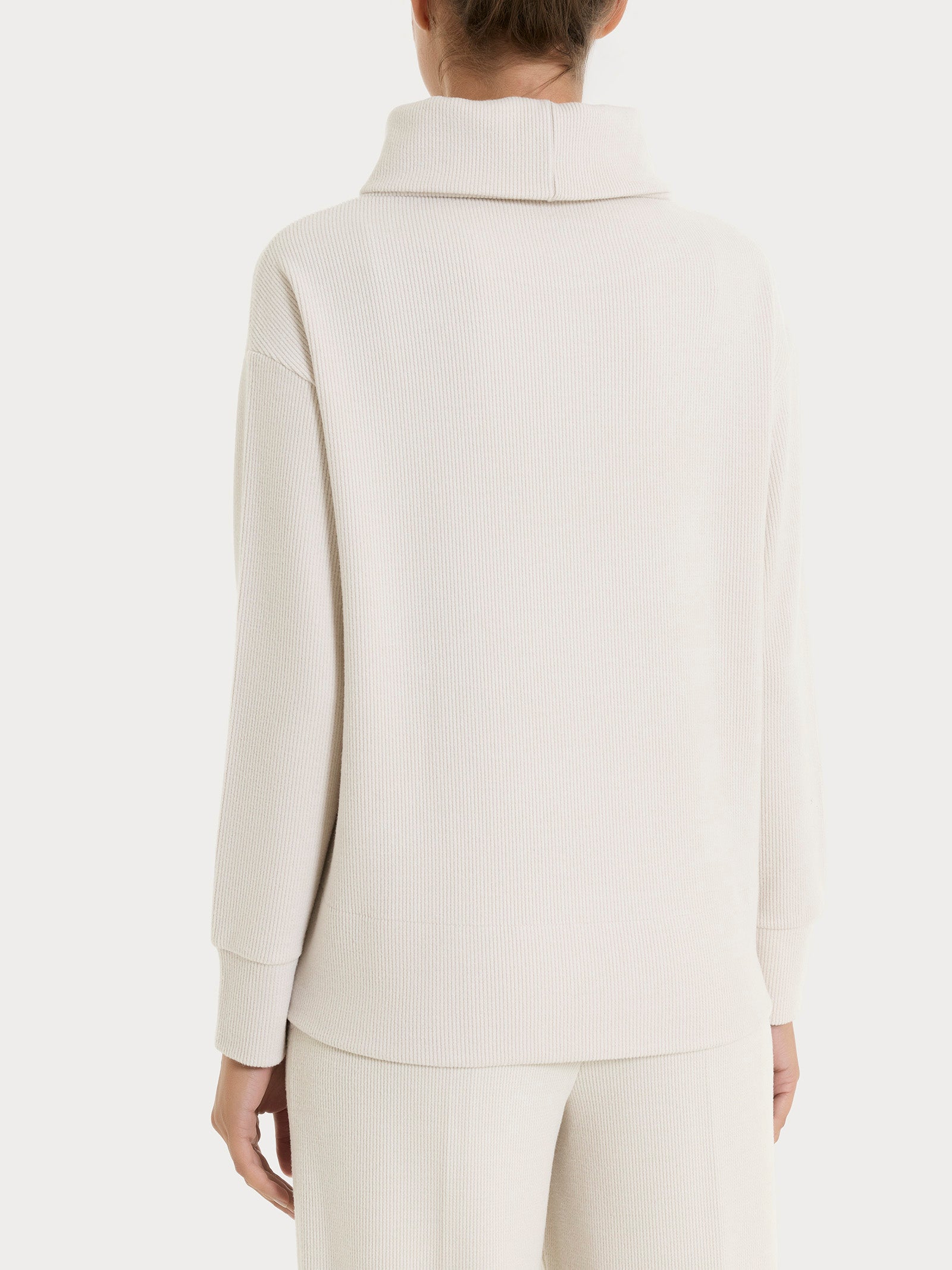 Felpa con collo a ciambella in Velvet  Bianchi Donna - Ragno