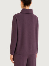 Sudadera con cuello de cuello alto de terciopelo morado para mujer - Ragno