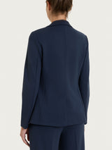 Blazer de dos botones en Compact con Cashmere Azul para mujer - Ragno