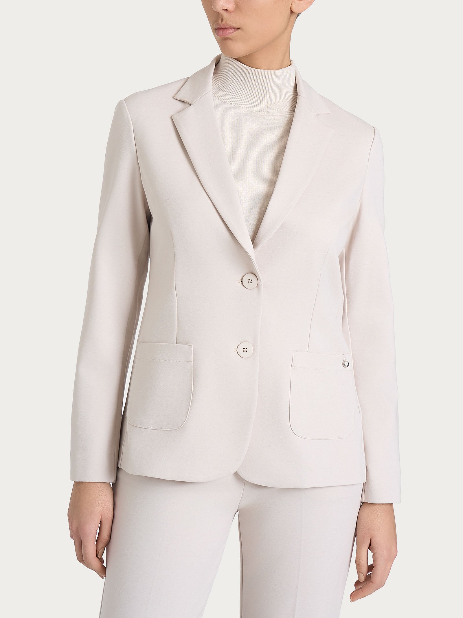 Blazer due bottoni in Cashmere Compact Bianchi Donna - Ragno