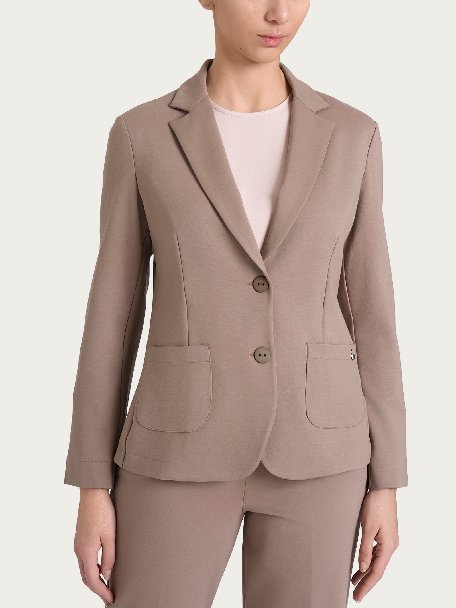 Blazer due bottoni in Cashmere Compact Marroni Donna - Ragno