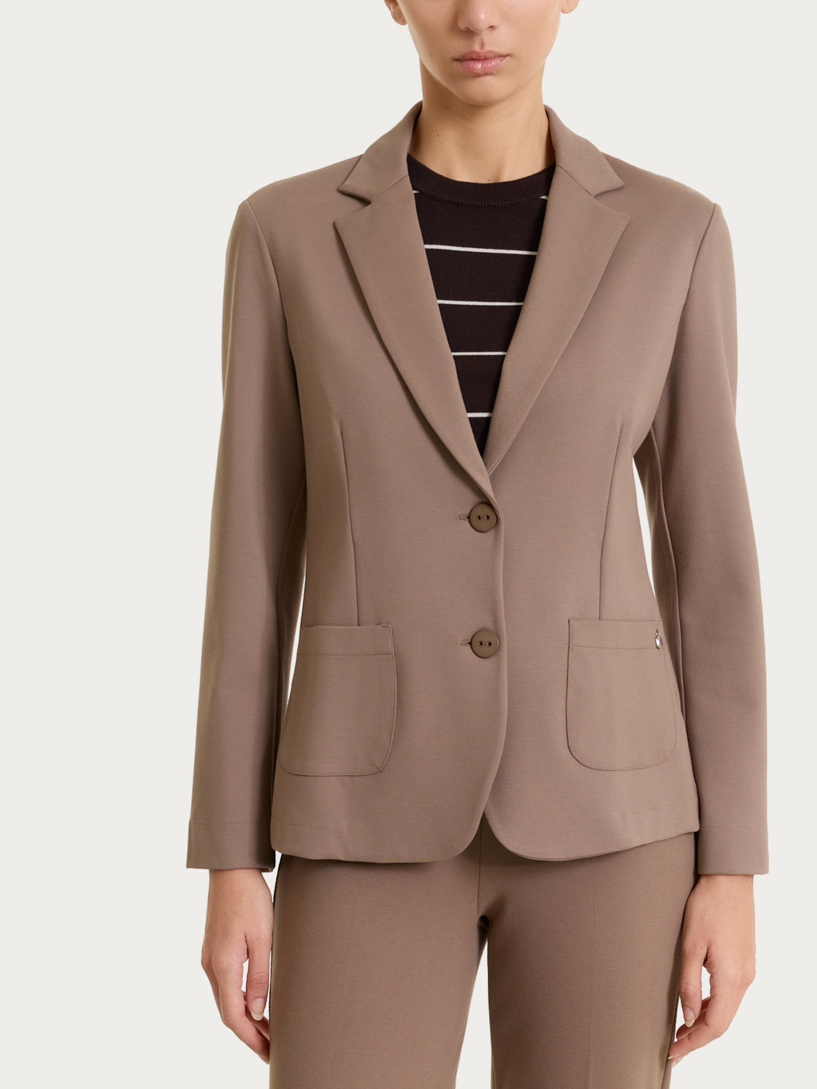 Blazer due bottoni in Cashmere Compact Marroni Donna - Ragno