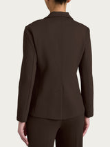 Blazer due bottoni in Compact con Cashmere Marroni Donna - Ragno