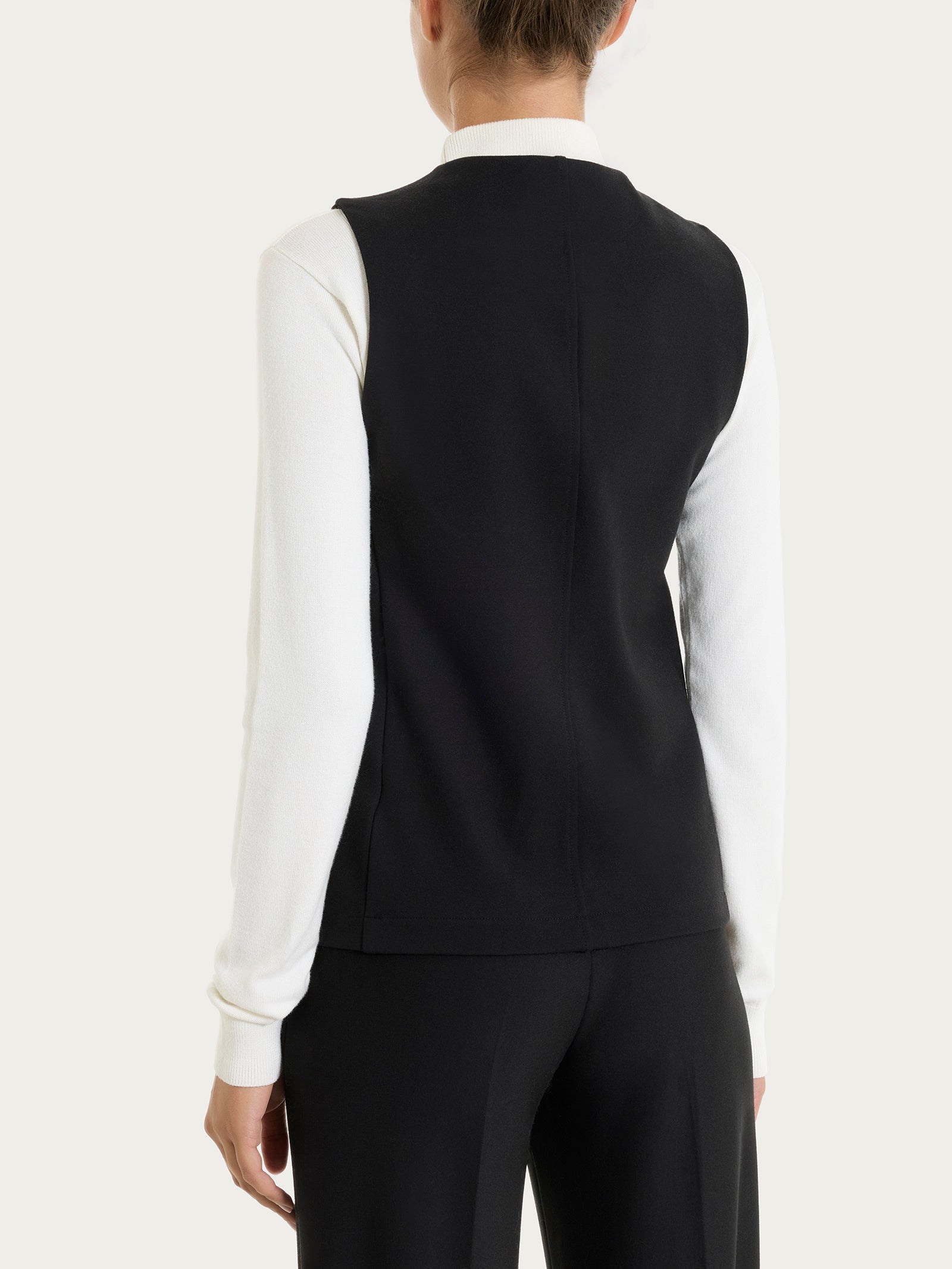 Gilet con quattro bottoni in Cashmere Compact Neri Donna - Ragno