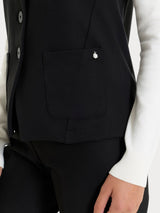 Gilet con quattro bottoni in Cashmere Compact Neri Donna - Ragno