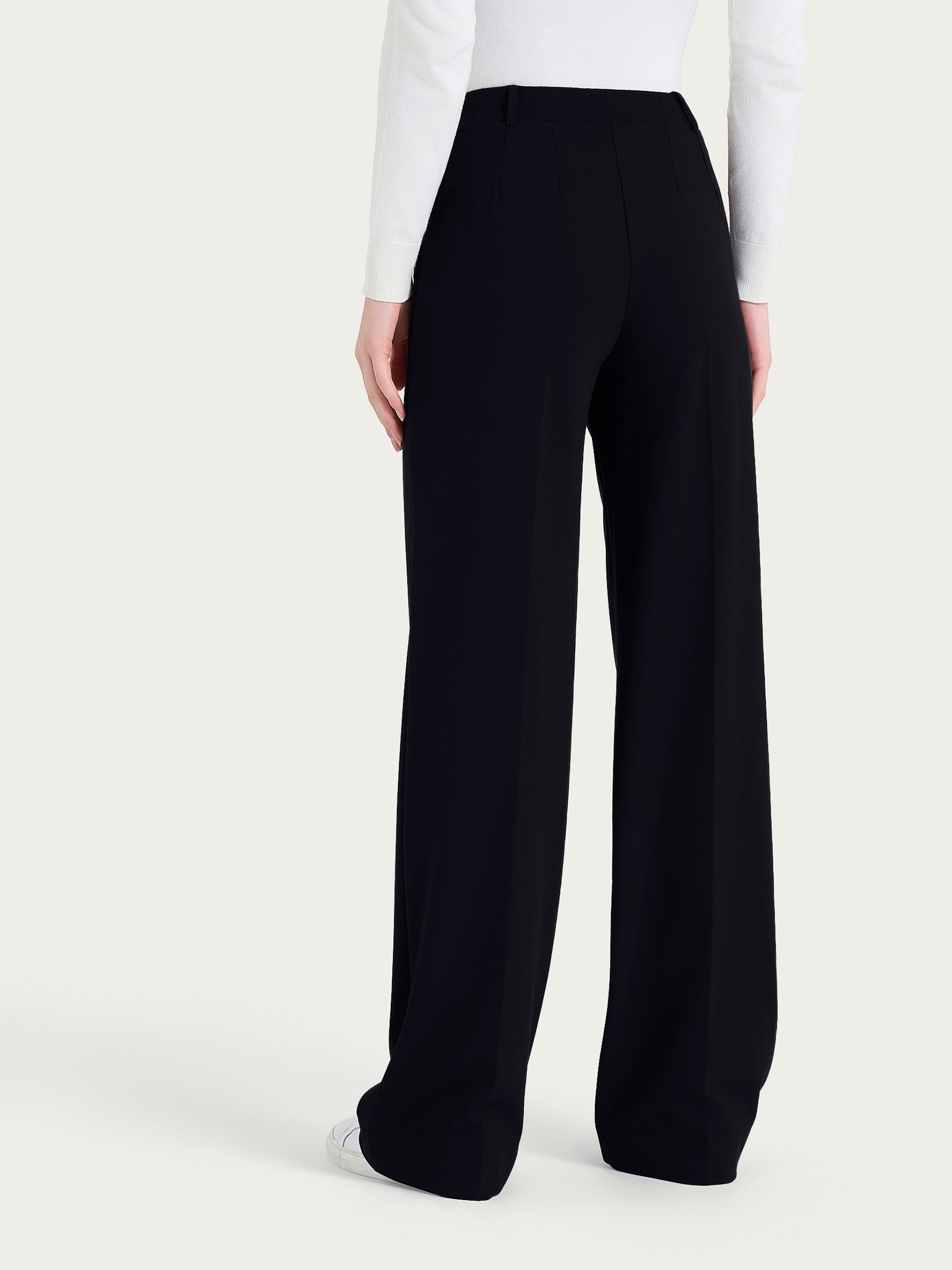 Pantalone a palazzo con tasche in Cashmere Compact Neri Donna - Ragno