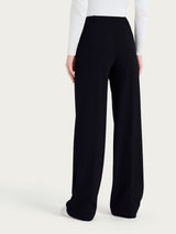 Pantalone a palazzo con tasche in Cashmere Compact Neri Donna - Ragno