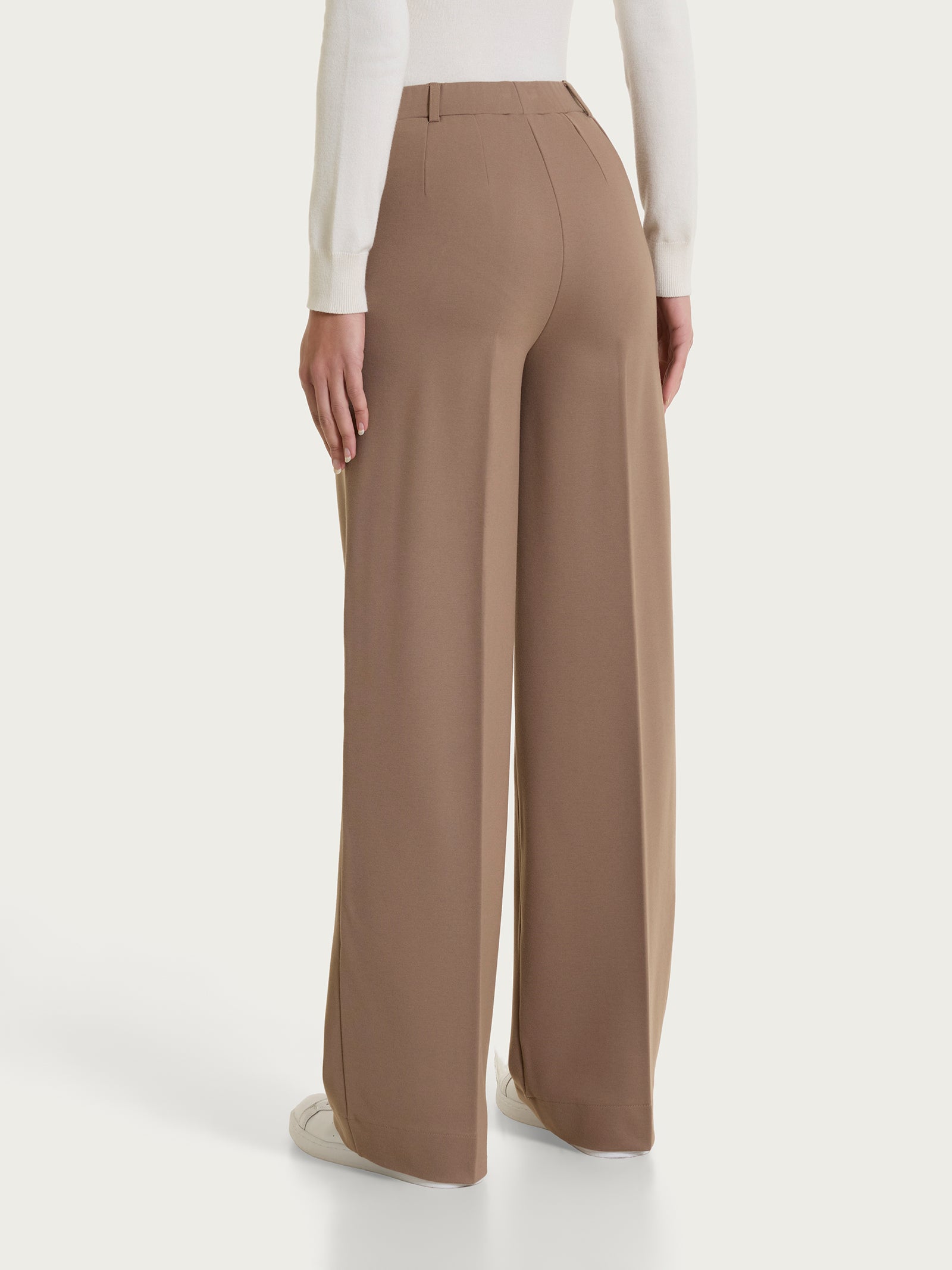 Pantalone a palazzo con tasche in Cashmere Compact Marroni Donna - Ragno