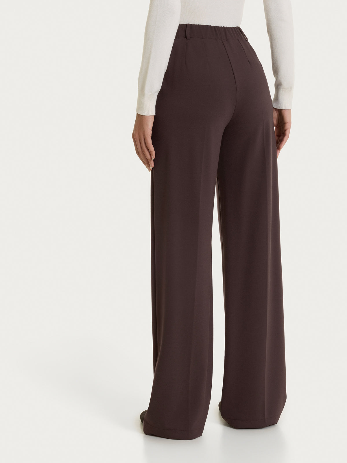 Pantalone a palazzo con tasche in Cashmere Compact Marroni Donna - Ragno