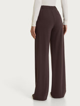 Pantalone a palazzo con tasche in Cashmere Compact Marroni Donna - Ragno