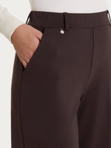 Pantalone a palazzo con tasche in Cashmere Compact Marroni Donna - Ragno