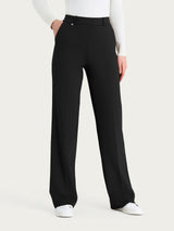Pantalone ampio con tasche in Compact con Cashmere Neri Donna - Ragno