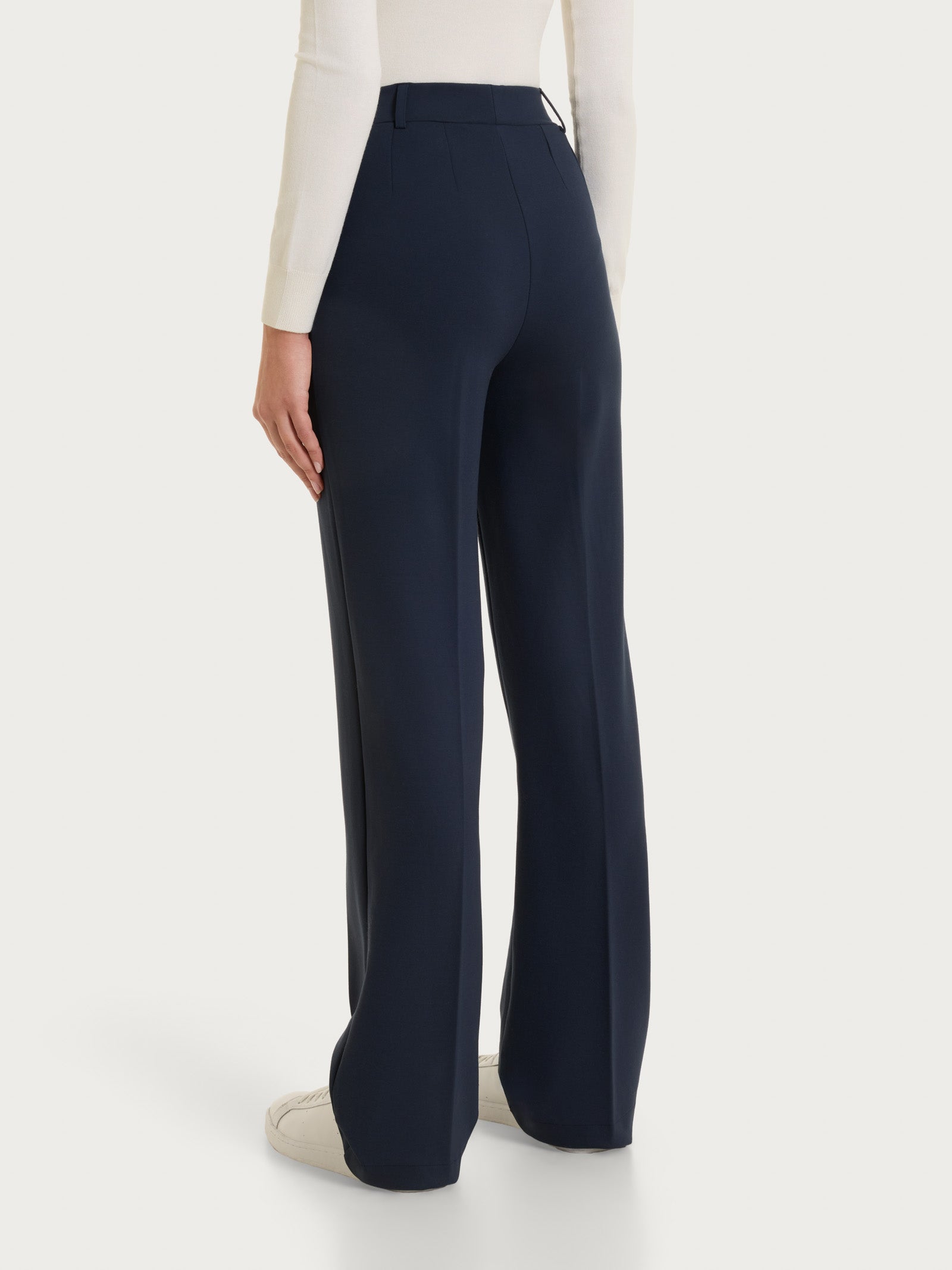 Pantalone ampio con tasche in Cashmere Compact Blu Donna - Ragno