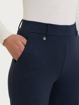 Pantalone ampio con tasche in Cashmere Compact Blu Donna - Ragno