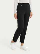 Pantalone dritto con tasche in Compact con Cashmere Neri Donna - Ragno