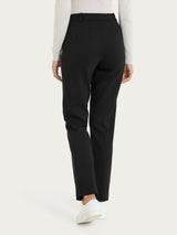 Pantalone dritto con tasche in Compact con Cashmere Neri Donna - Ragno