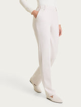 Pantalone dritto con tasche in Cashmere Compact Bianchi Donna - Ragno