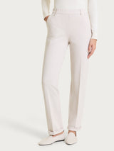Pantalone dritto con tasche in Cashmere Compact Bianchi Donna - Ragno