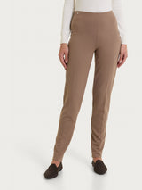 Pantalone dritto con tasche in Cashmere Compact Marroni Donna - Ragno