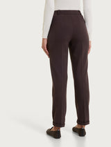 Pantalone dritto con tasche in Cashmere Compact Marroni Donna - Ragno