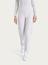 Pantalone a sigaretta con risvolto in Cashmere Compact Bianchi Donna - Ragno