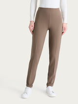 Pantalone a sigaretta con risvolto in Cashmere Compact Marroni Donna - Ragno
