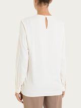 Blusa girocollo in Winter Ecoseta Bianchi Donna - Ragno