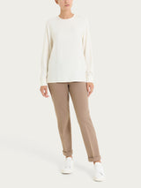 Blusa girocollo in Winter Ecoseta Bianchi Donna - Ragno