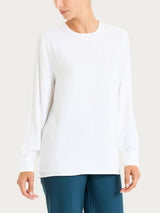 Blusa girocollo in Winter Ecoseta Bianchi Donna - Ragno