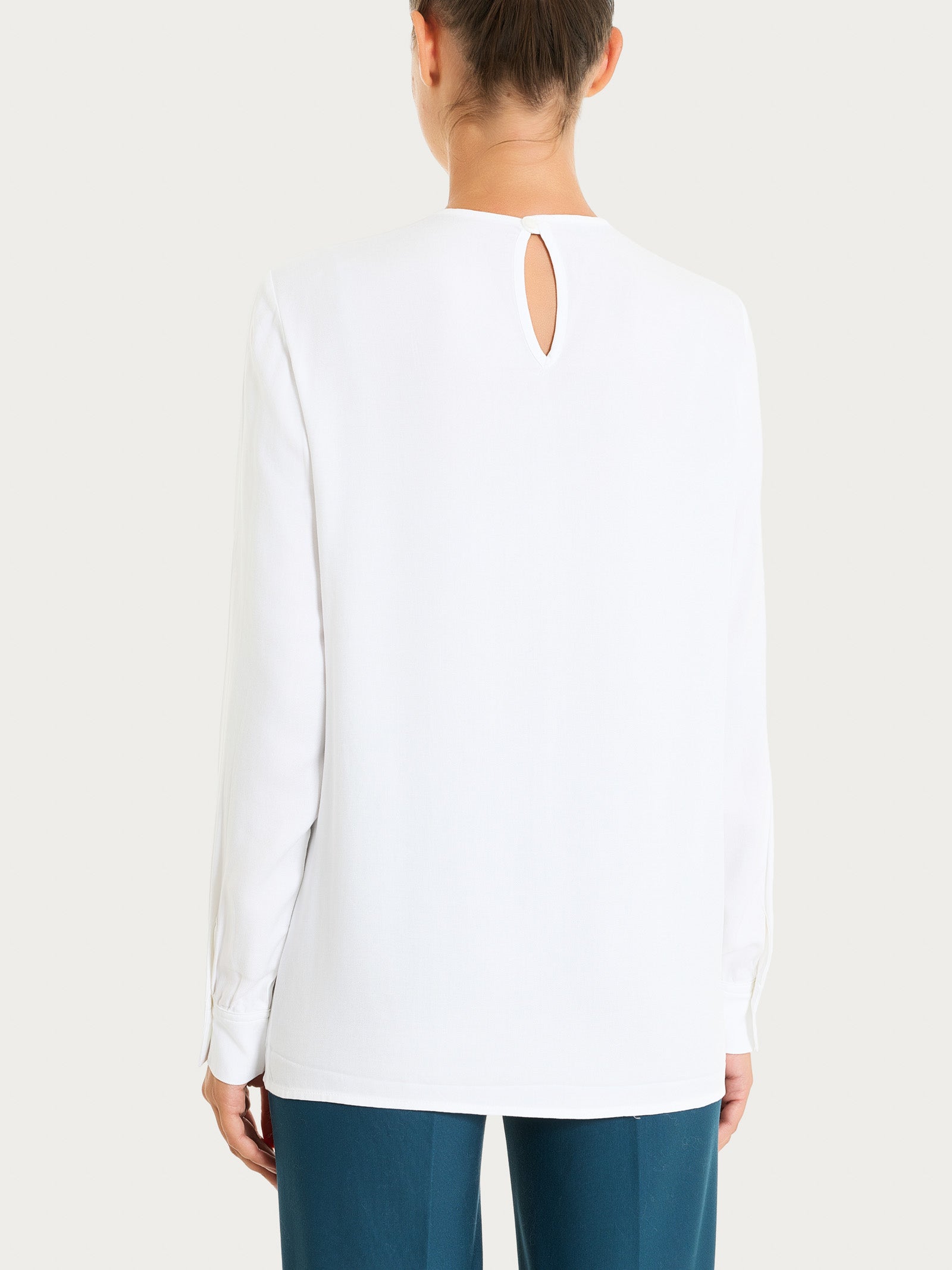 Blusa girocollo in Winter Ecoseta Bianchi Donna - Ragno