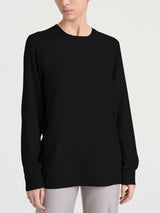 Blusa girocollo in Winter Ecoseta Neri Donna - Ragno