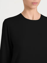 Blusa girocollo in Winter Ecoseta Neri Donna - Ragno
