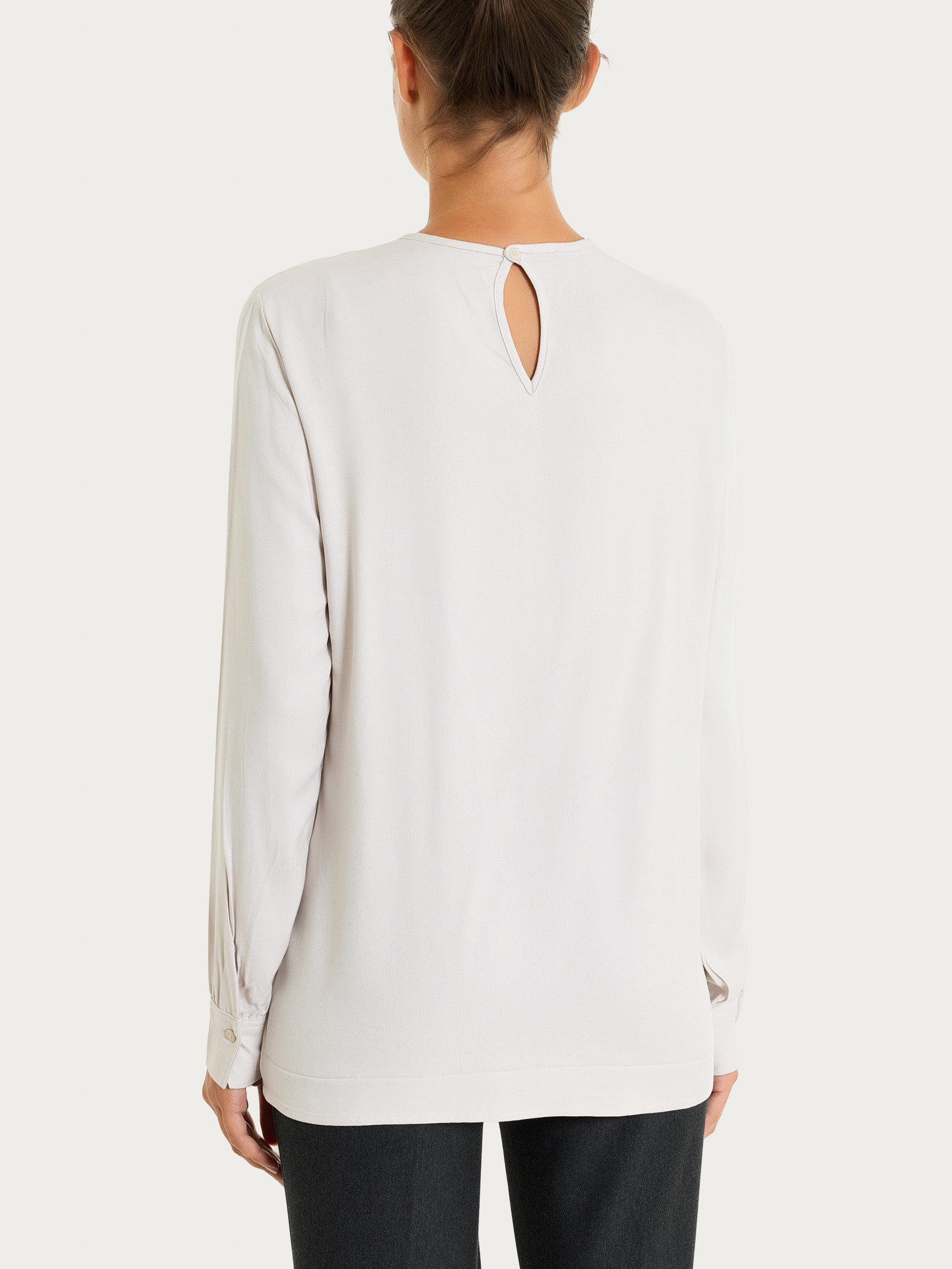 Blusa girocollo in Winter Ecoseta Bianchi Donna - Ragno