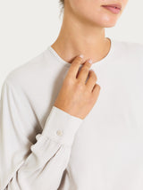 Blusa girocollo in Winter Ecoseta Bianchi Donna - Ragno
