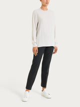 Blusa girocollo in Winter Ecoseta Bianchi Donna - Ragno