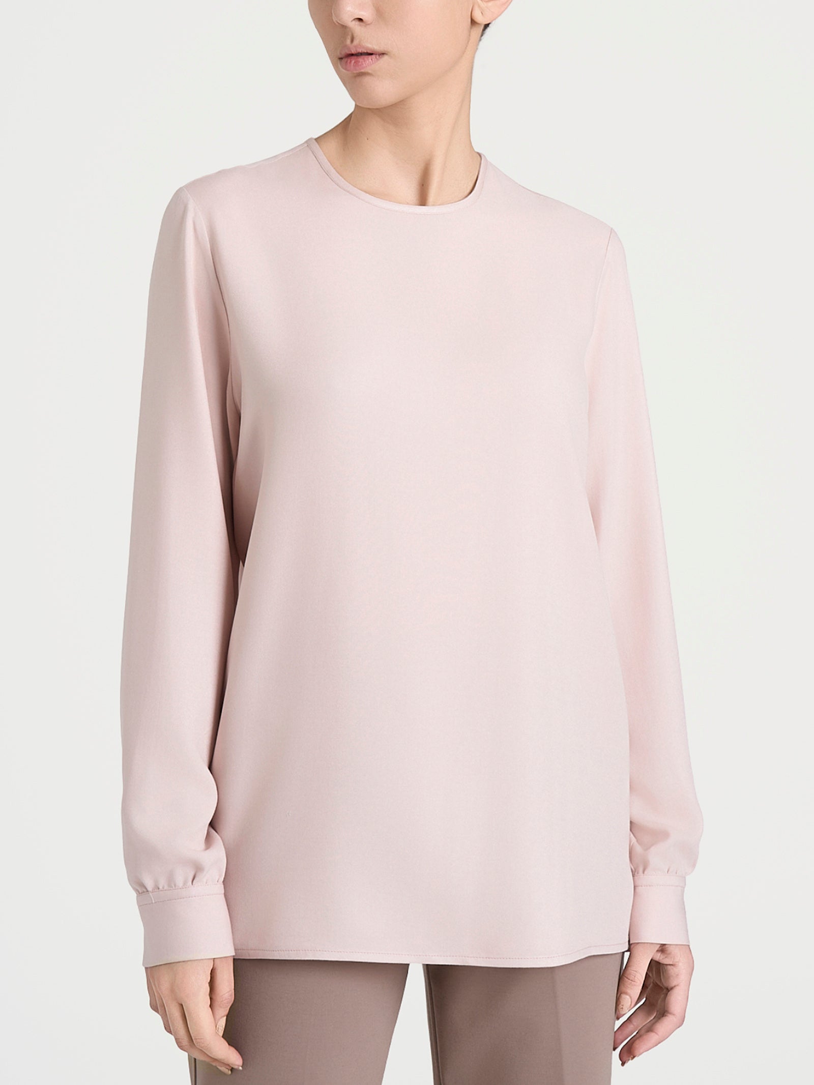 Blusa girocollo in Winter Ecoseta Rosa Donna - Ragno