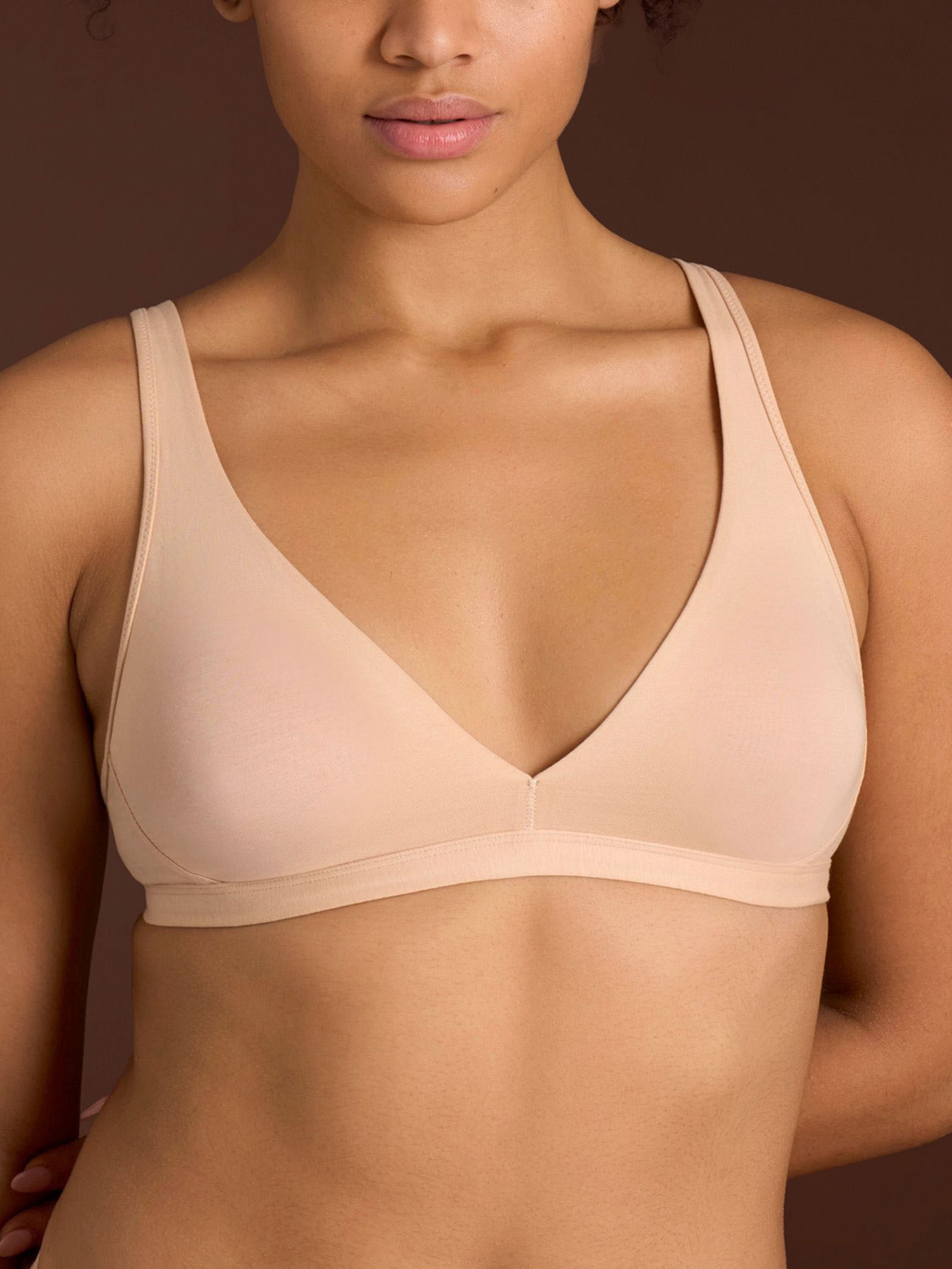 beYOUtiful YouUp - Reggiseno a vela in cotone elasticizzato Marroni Donna - Ragno